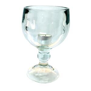 Stemmed Bowl Clear Glass Candleholder